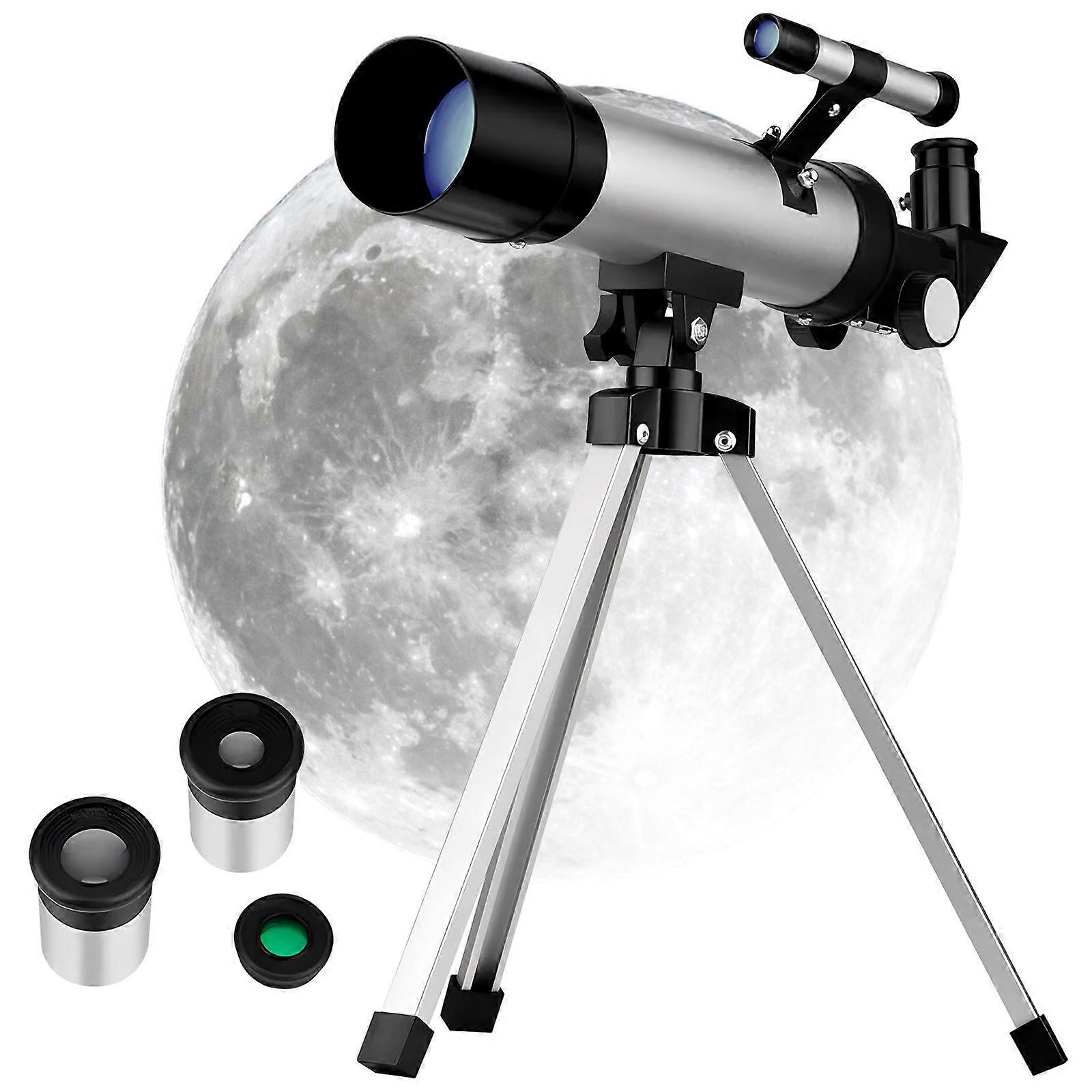 High Performance Refractor Telescope with Adjustable Tripod, Weather Resistant, Wide Field of View, Clear Light Transmission for Astronomy Beginners