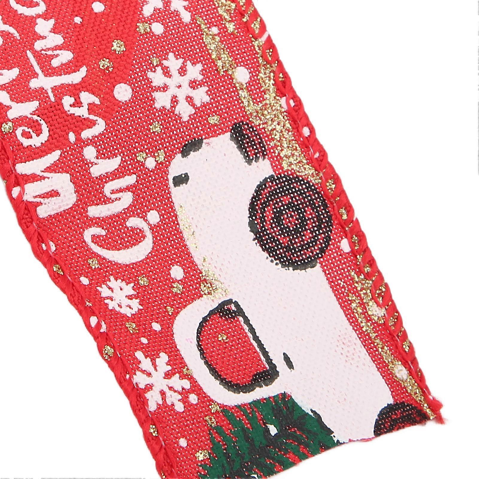 2 Pack Christmas Ribbons Retro Truck Pattern 5 Meters Decorative Accessories Red