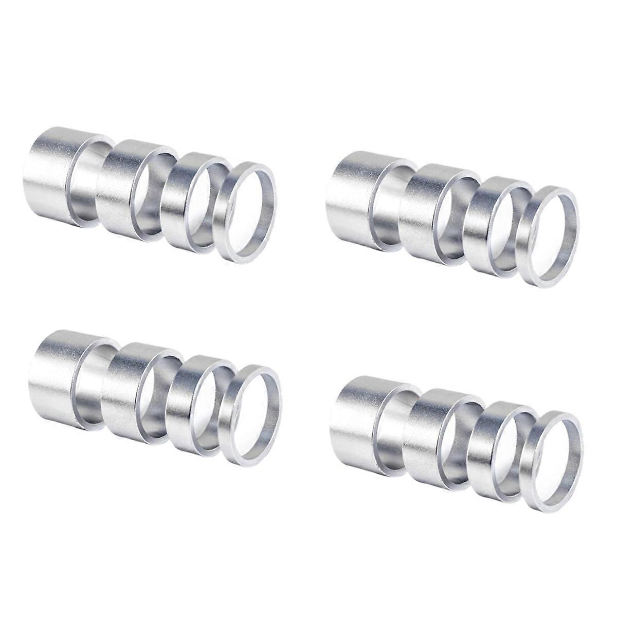 4Pcs/Set 5/10/15/20mm Aluminum Alloy Headset Stem Spacer,Silver