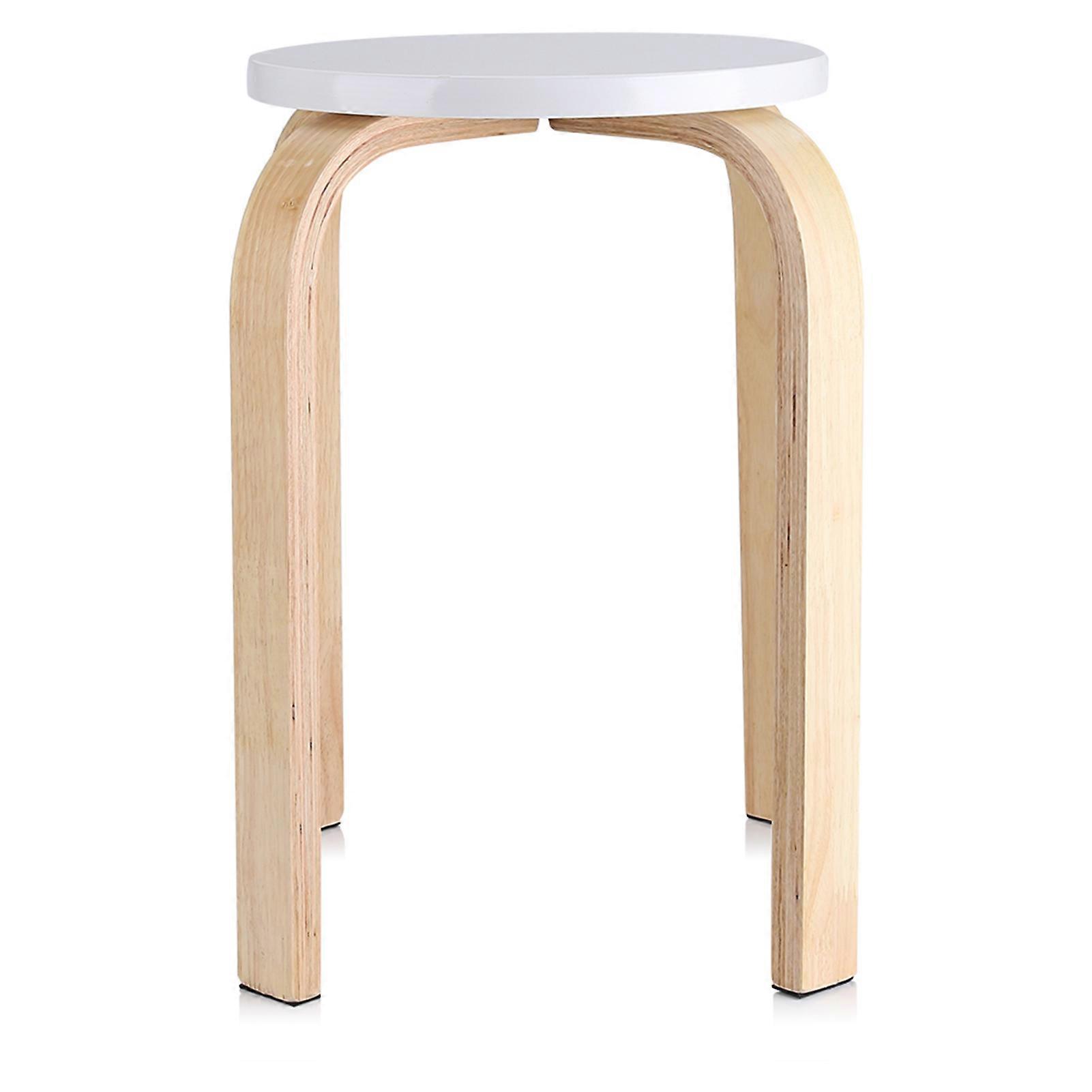 tabouret antidérapant empilable en bois courbé, décoration de salon, blanc