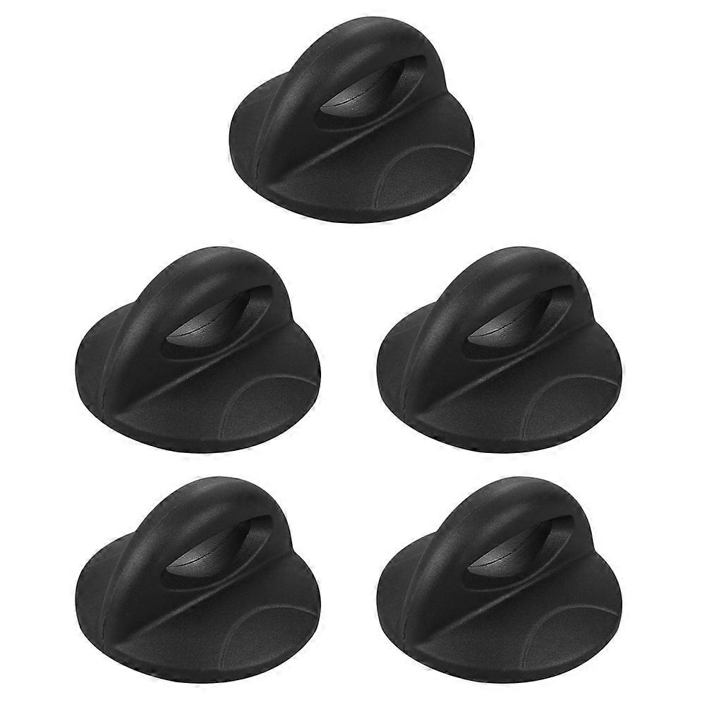 Pot Lid Handle Prevent Burns Easy to Install Black 6.3x6.3CM 5Set