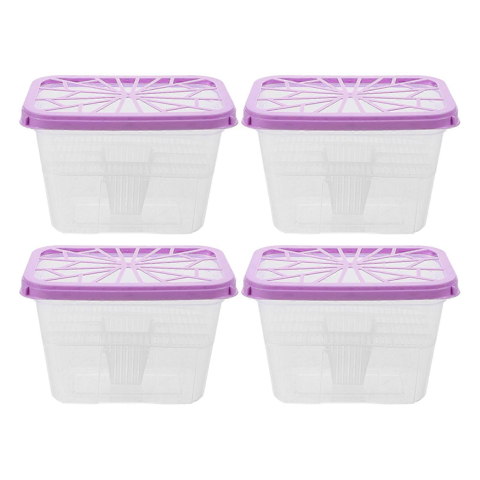 4pcs Reusable Moisture Absorber Box – Plastic Empty Holder for Wardrobes & Cabinets, Quick Setup, Stylish Design, Practical Dehumidifier Container