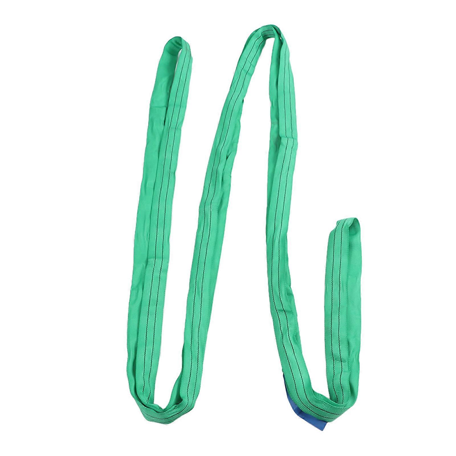 Lift Sling Strap 4M 2T Green Reinforced Double Eye Loop Polyester Flexible Rigging Lifting Strap for Crane Hoist 