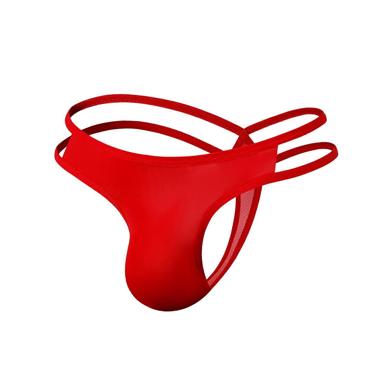 Hommes Boxer Shorts Sous-vêtements Sexy Long Lingerie String Slips Maillots de bain XL Rouge