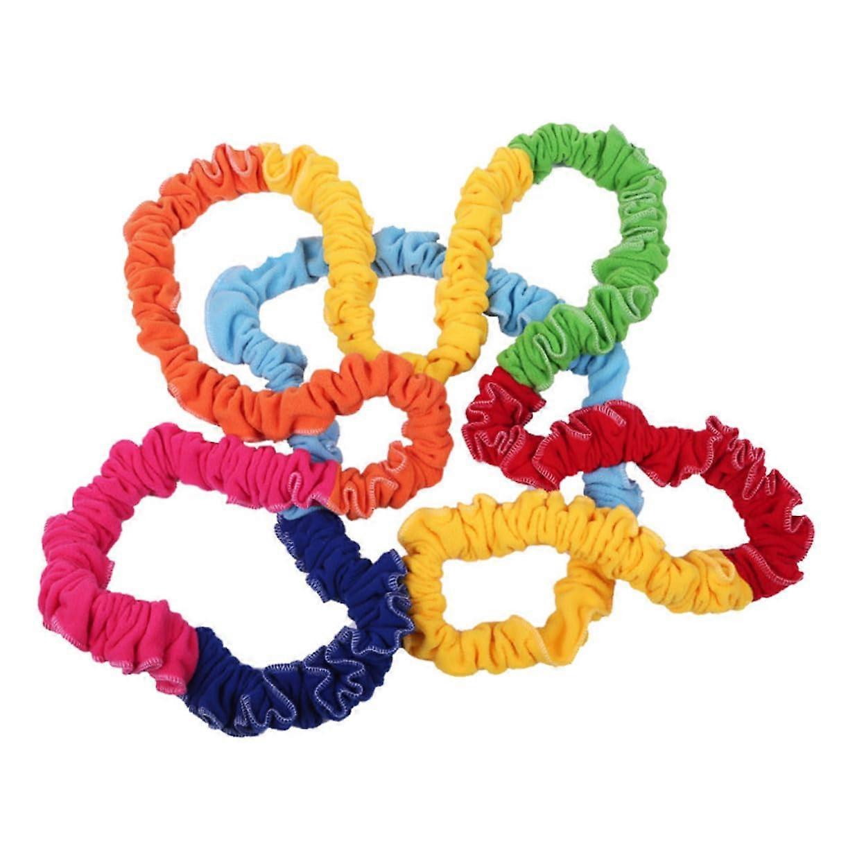 Tension Rope Ring Stretch Elastic Rubber Band Tug of War Jumping Rope for Exercise Polyester Random Color