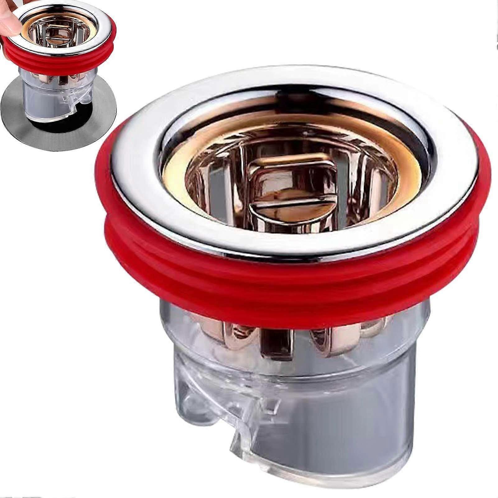 AntiOdour Floor Drain Core, OdourProof Shower Drain Plug, Backflow Valve (Rose Gold)