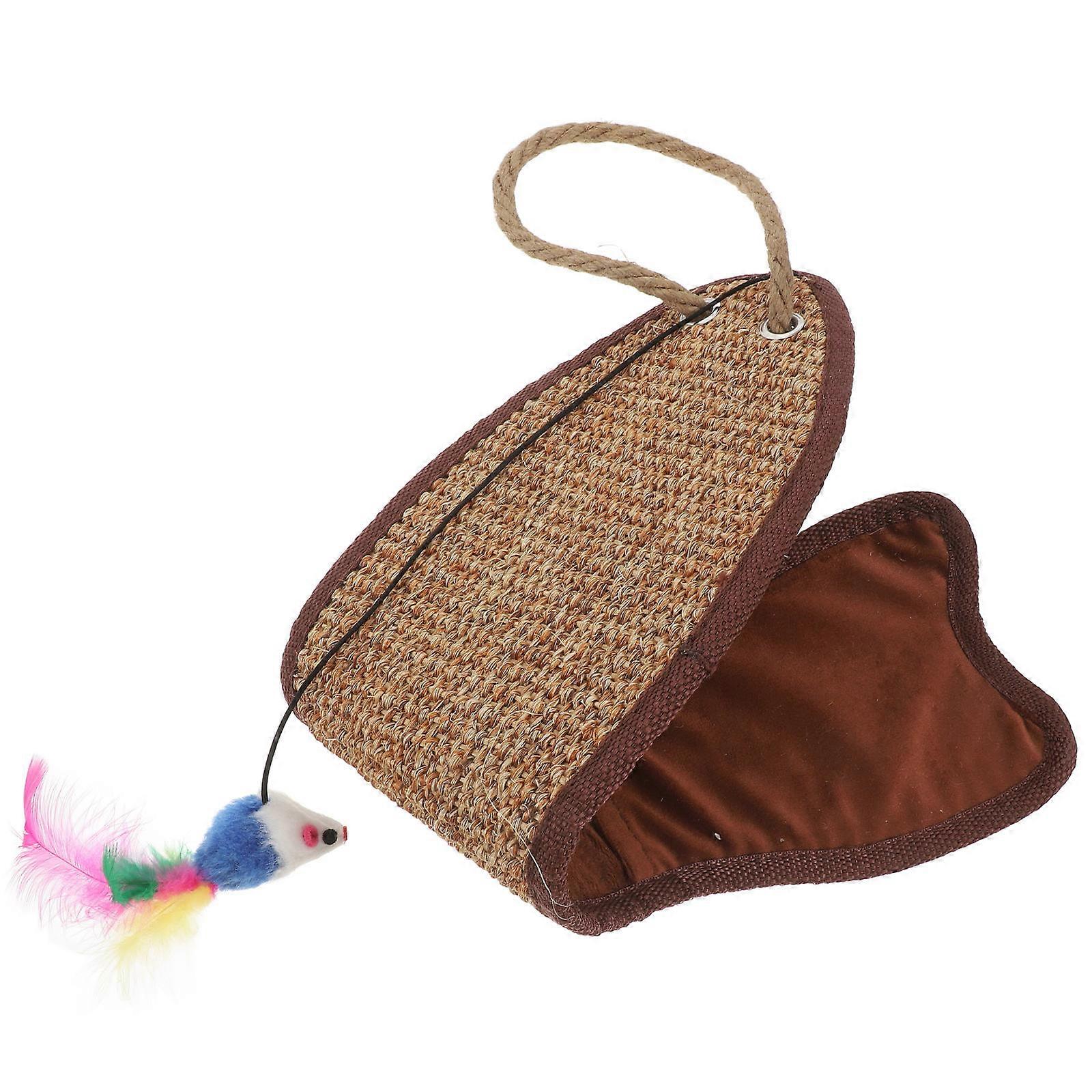 1Pc Fish Shaped Sisal Cat Scratching Mat Protective Hanging Pad Assorted Colors
