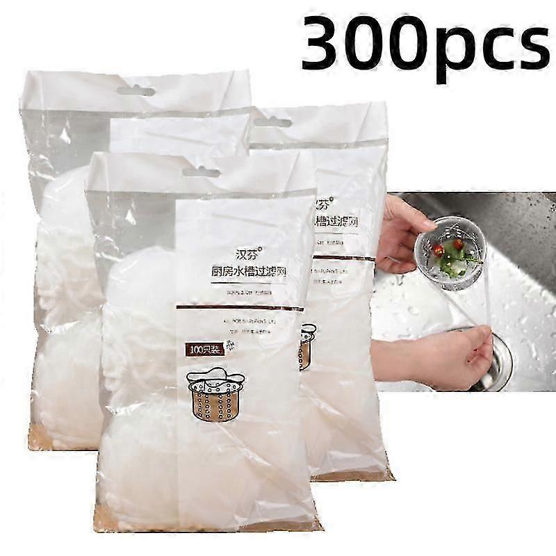 100-300PCS Disposable Sink Filter Mesh Bags Kitchen Sink Strainer Drain Hole Anti-blocking Garbage Bag Cleaning Strainers Net