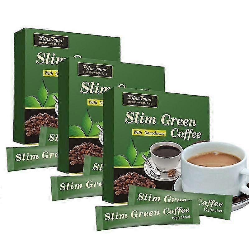 3X 18 Teabags Slim Green Coffee with Ganoderma Control Weight Weight Tea
