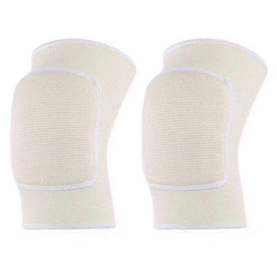 1 Pair Breathable Knee Pads Shock Absorption Extra Soft Ultra-thick Elbow Wraps Joints Support Sports Supplies(S,beige)