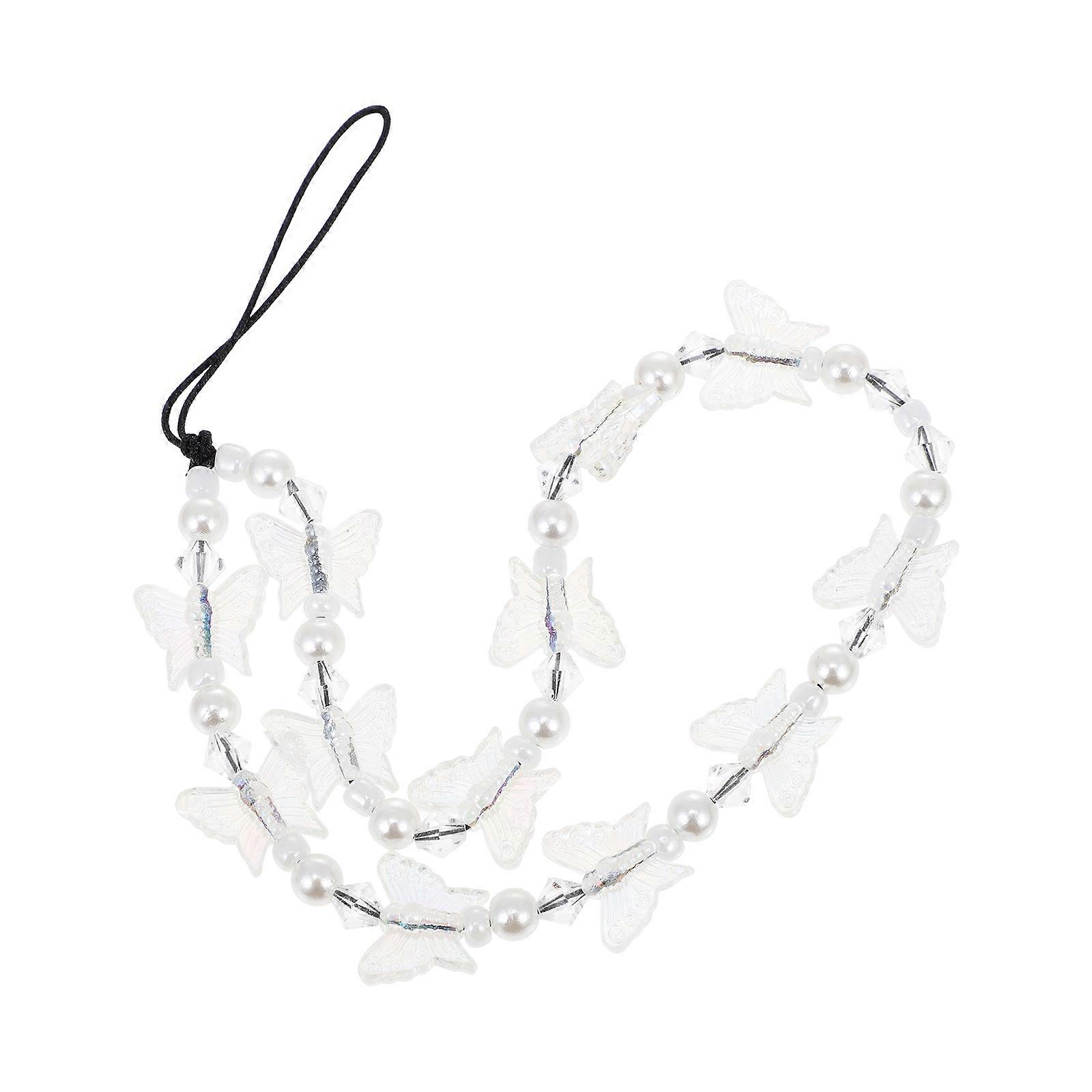 Butterfly Cell Phone Charm Anti Lost Phone Lanyard Transparent Daily Use Stable Fixation 1Pcs