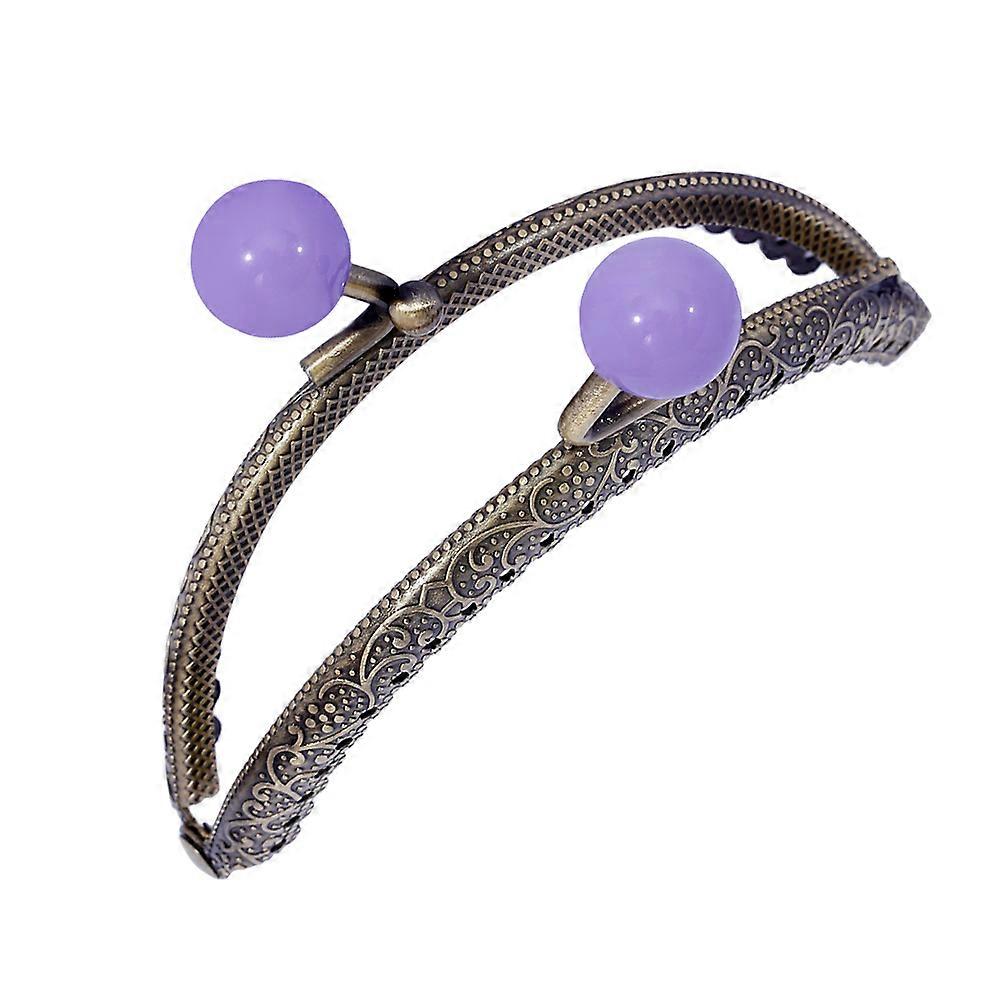 Kiss Lock Purse Frame Purple Pearl Iron Coin Bag Diy Craft Handmade 1Set