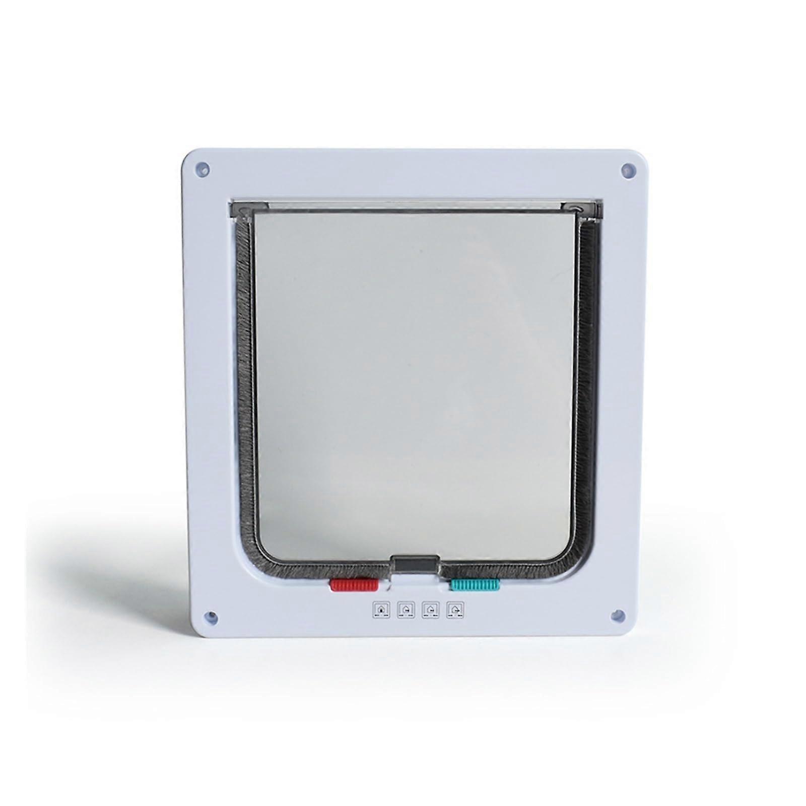Cat Door S/M/L/XL With 4-Way Security Lock ABS Plastic White Gatera Suitable For Cats Kittens Small Dogs