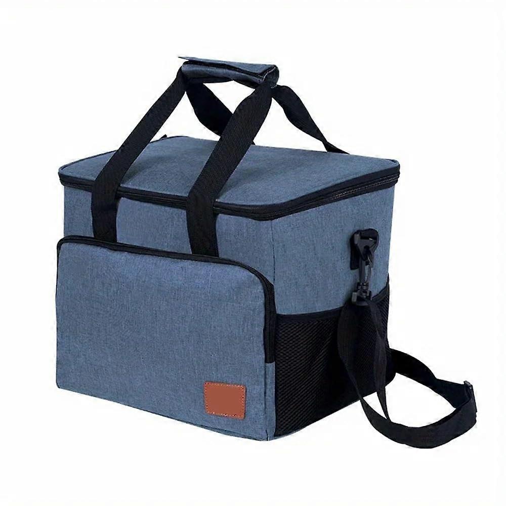 Outdoor picnic bag, storage bag for camping, large capacity, easy to clean, Navy Blue