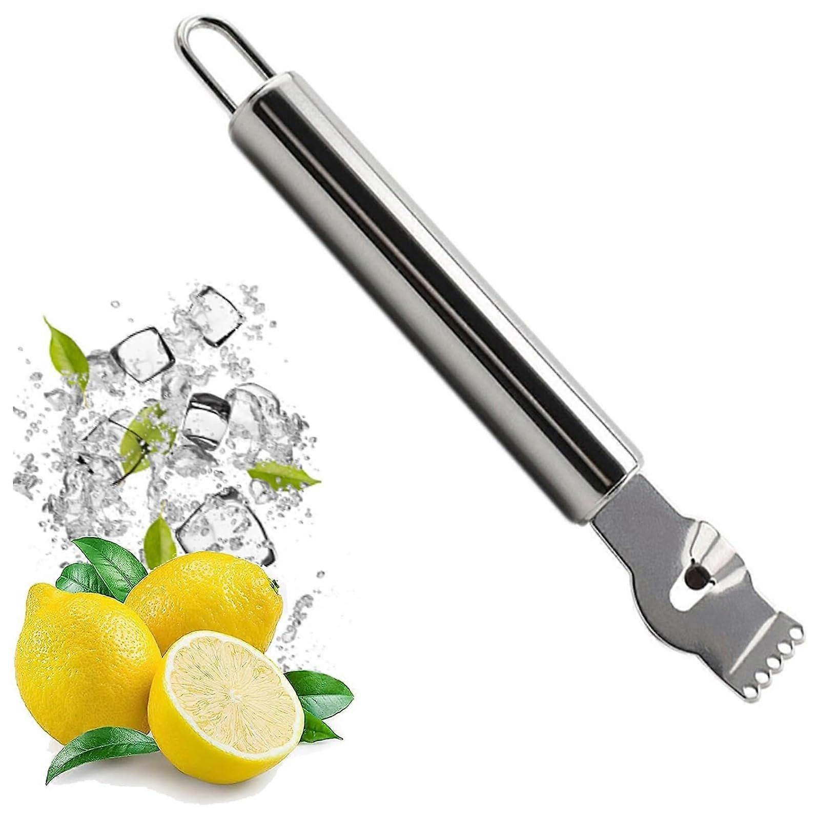 Zester de citron en acier inoxydable, éplucheur d’oranges, ustensile de cuisine avec couteau à canal