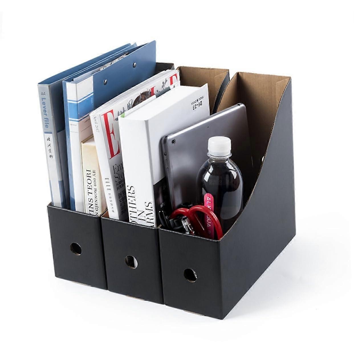 Document filing for student dormitories – 5piece magazine holder made of paper with easily accessible finger hole