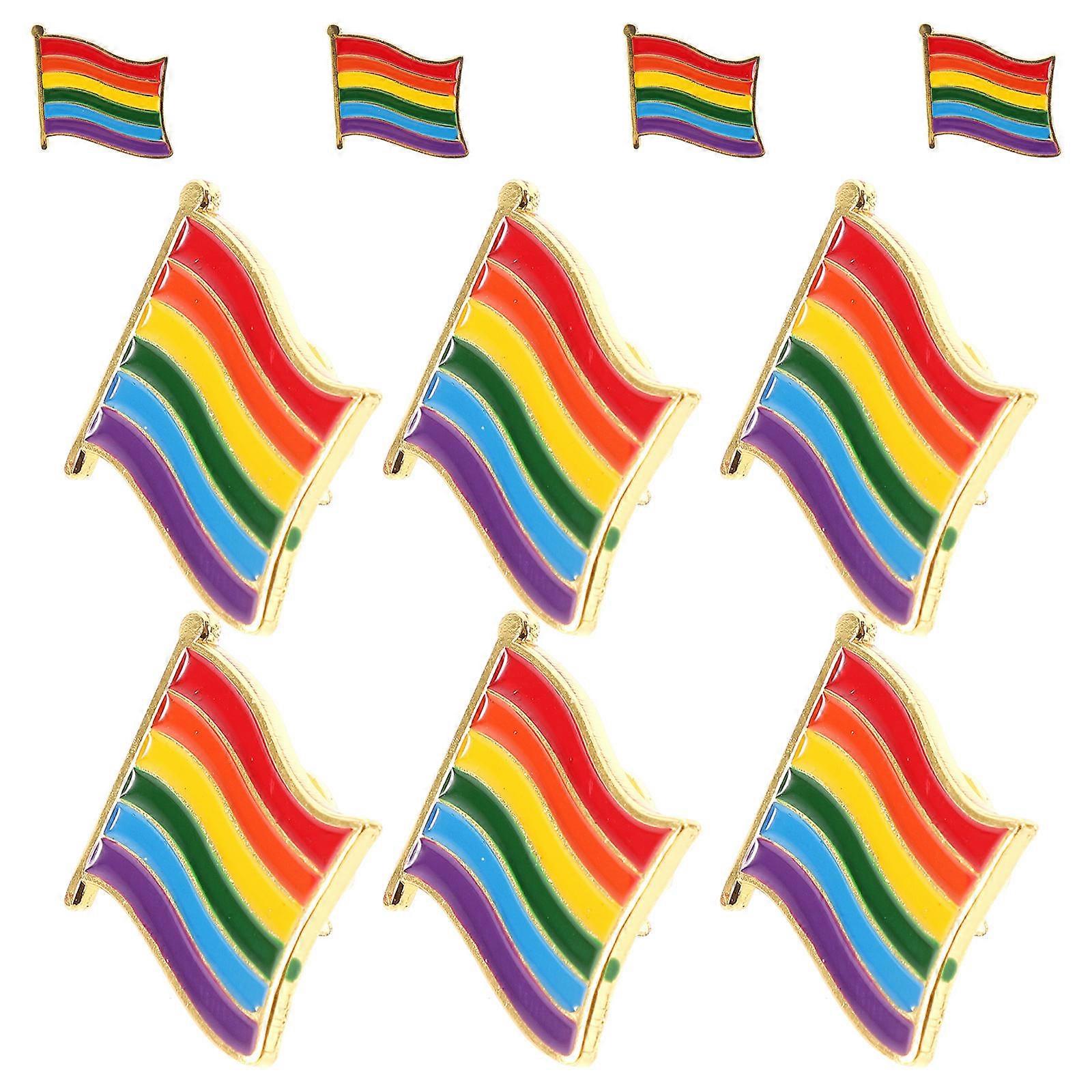 Enamel Pin Badge Rainbow Design Gathering Accessory 10Pcs Multi Color Iron Stoving Varnish Clothing Decor