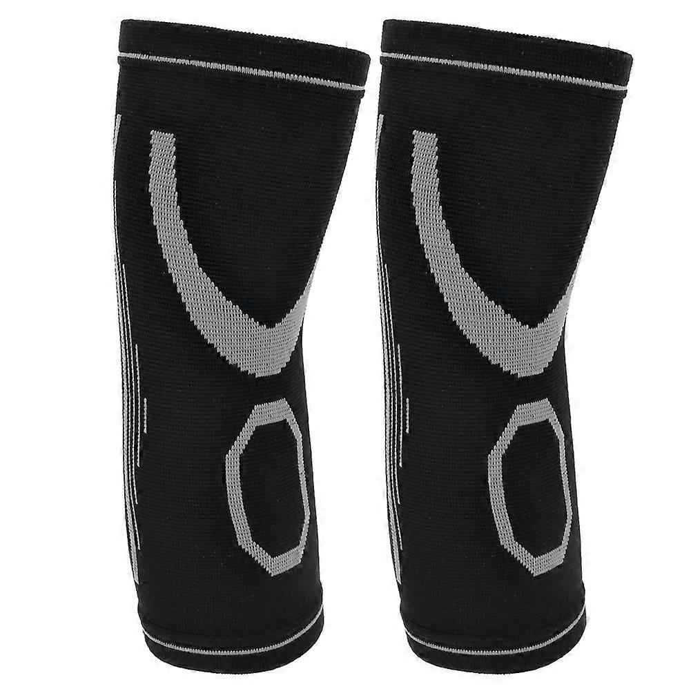Outdoor Sport Elbow Support Arm Guard Antiskid Keep Warm Compression for Running All Seasons(BlackGrey )