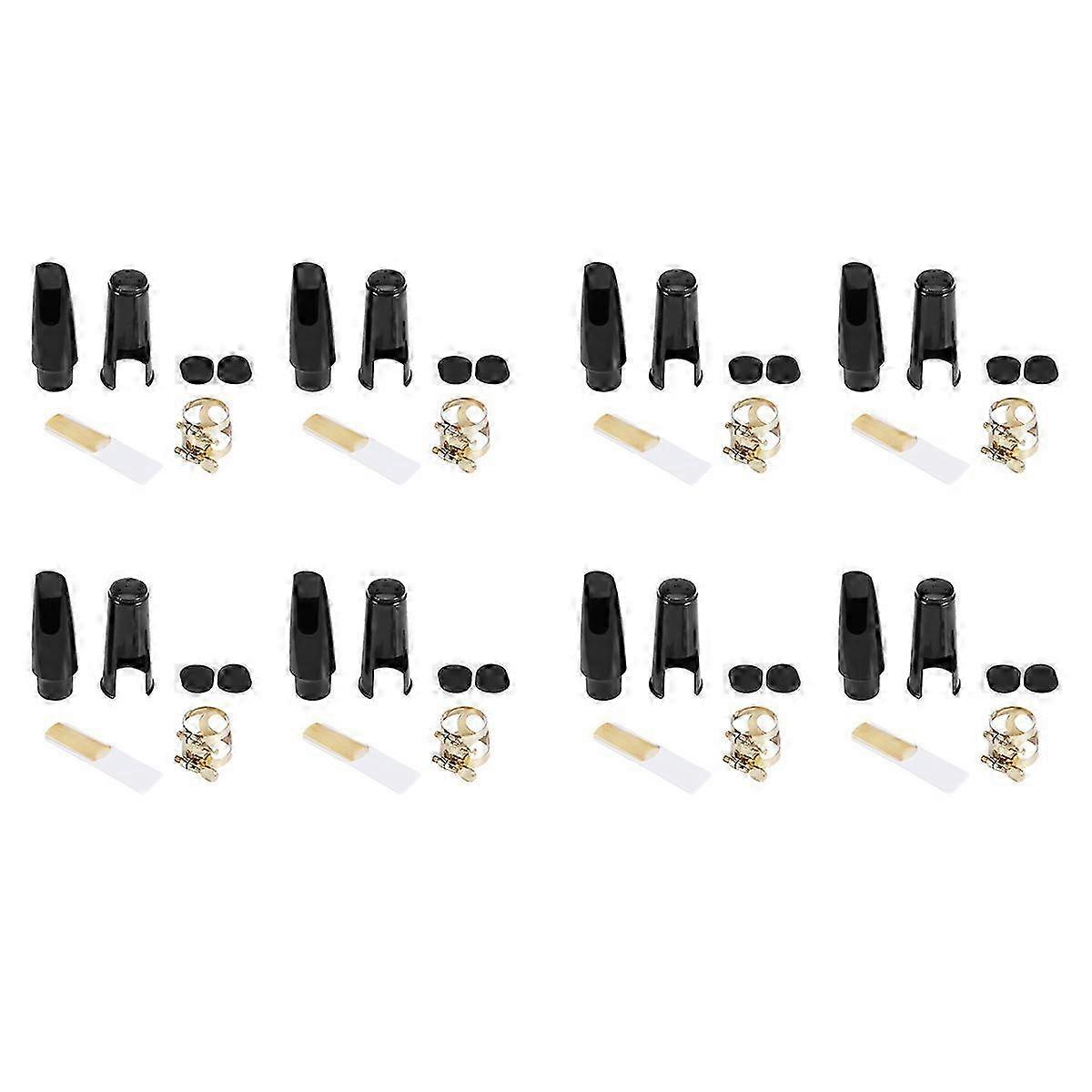 8X Alto Sax Saxophone Mouthpiece Plastic With Cap Metal Buckle Mouthpiece Patches Pads Cushions