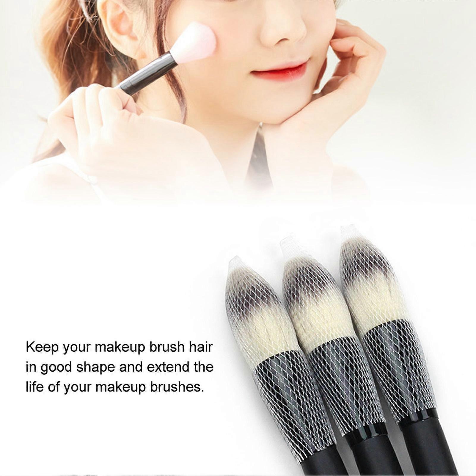 100Pcs Makeup Brush Mesh Protector Net Covers, 10x1.1cm, PE Material