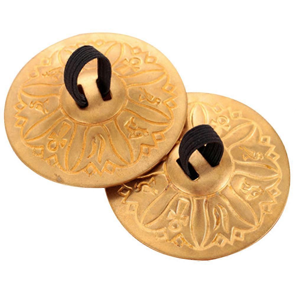 Copper Finger Cymbals with Elastic Bands for Belly Dance – Durable Handheld Musical Props for Stage Performances