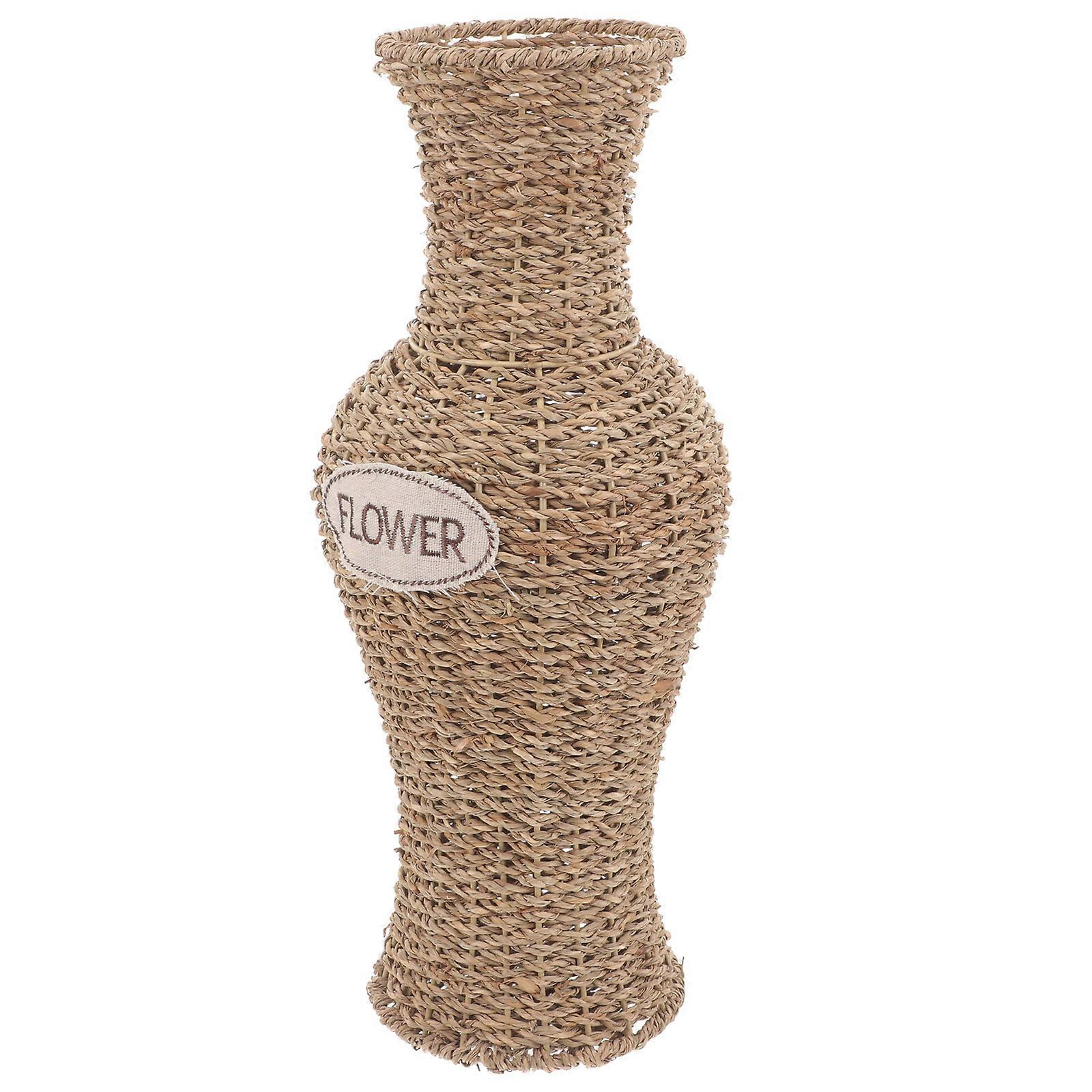 Woven Rattan Vase for Fresh or Dried Flowers Home Decor Tall Vase with Simple Design 1 Piece Light