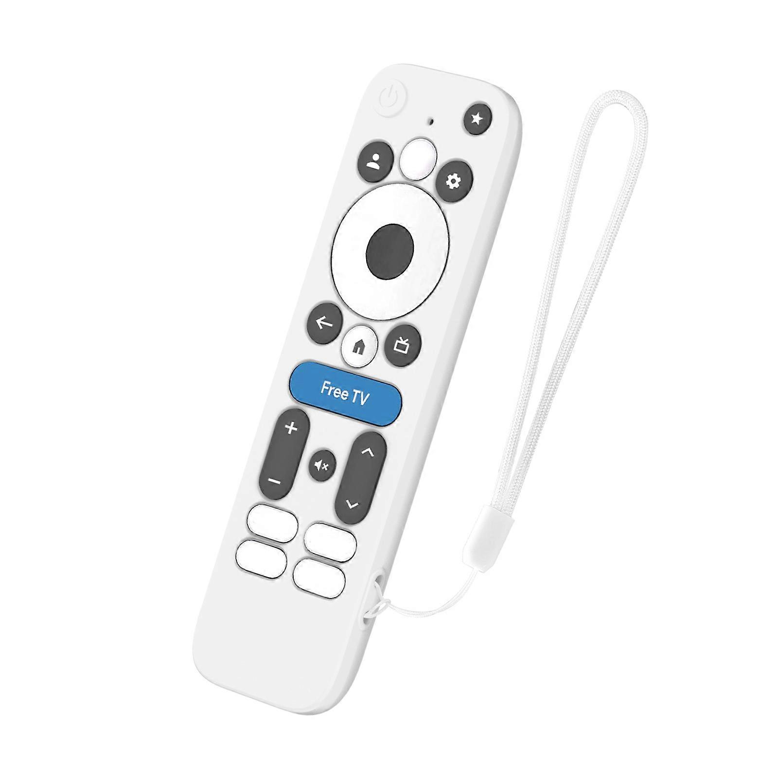 AntiDrop Remote Cover Protectors for onn.GoogleTV Box 4KPro Remote Case Textured Grip Precise Button Openings with Strap White