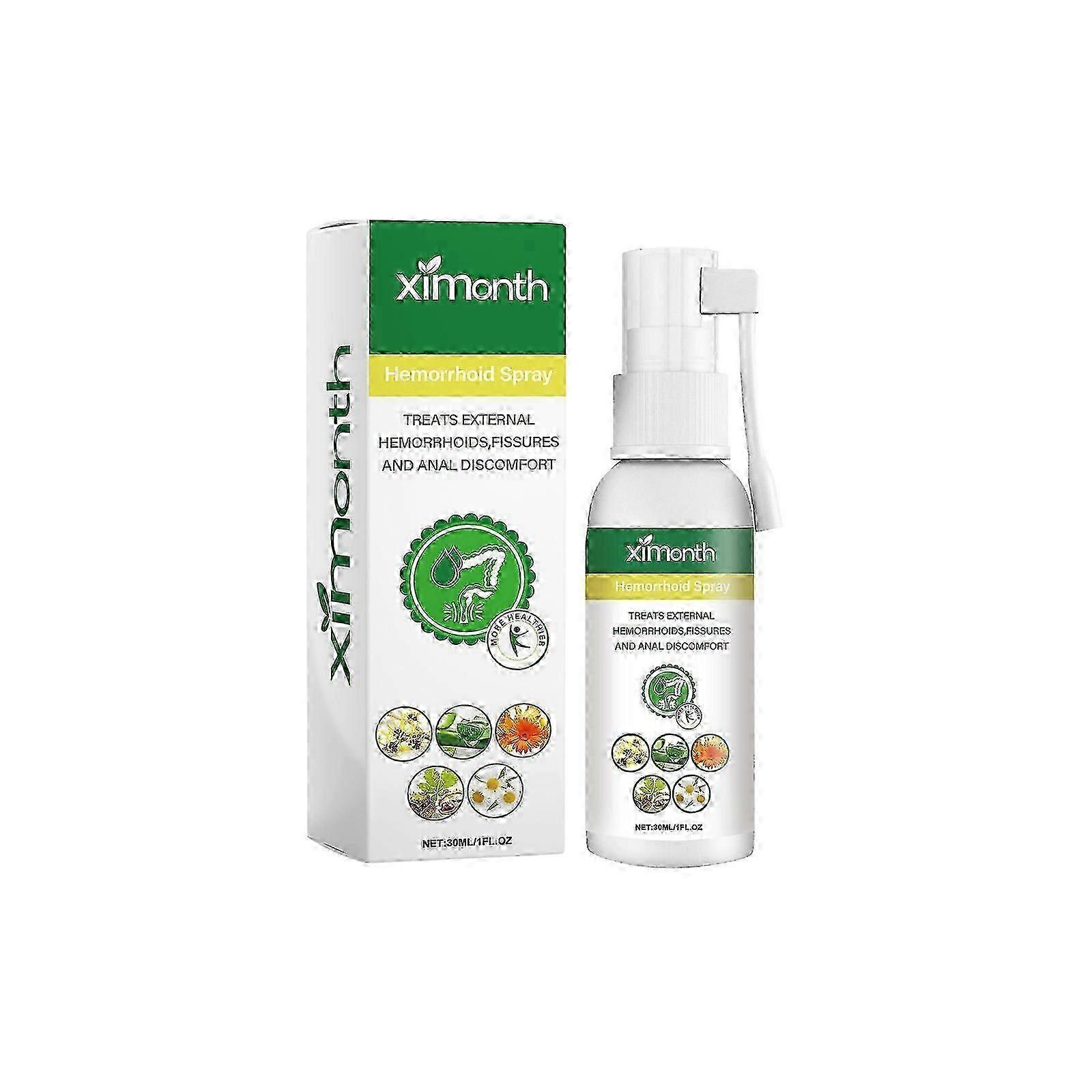 Ximonth Hemorrhoids Spray Relieve Swelling Pain Relieve Itching Hemorrhoids Care Eliminate Meatballs Anal Shu Spray - 30Ml-4011483421301