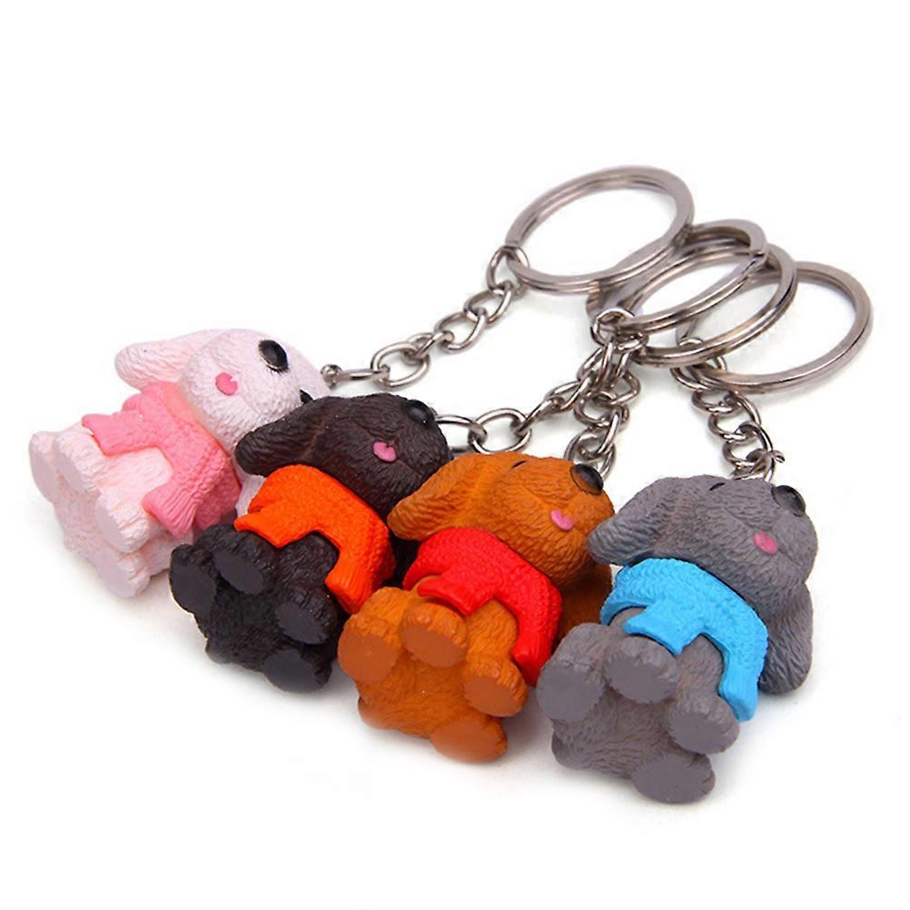 Purse Charm Dog Pendant Keychain Car Key Ornament Assorted Color Rhinestone Decoration