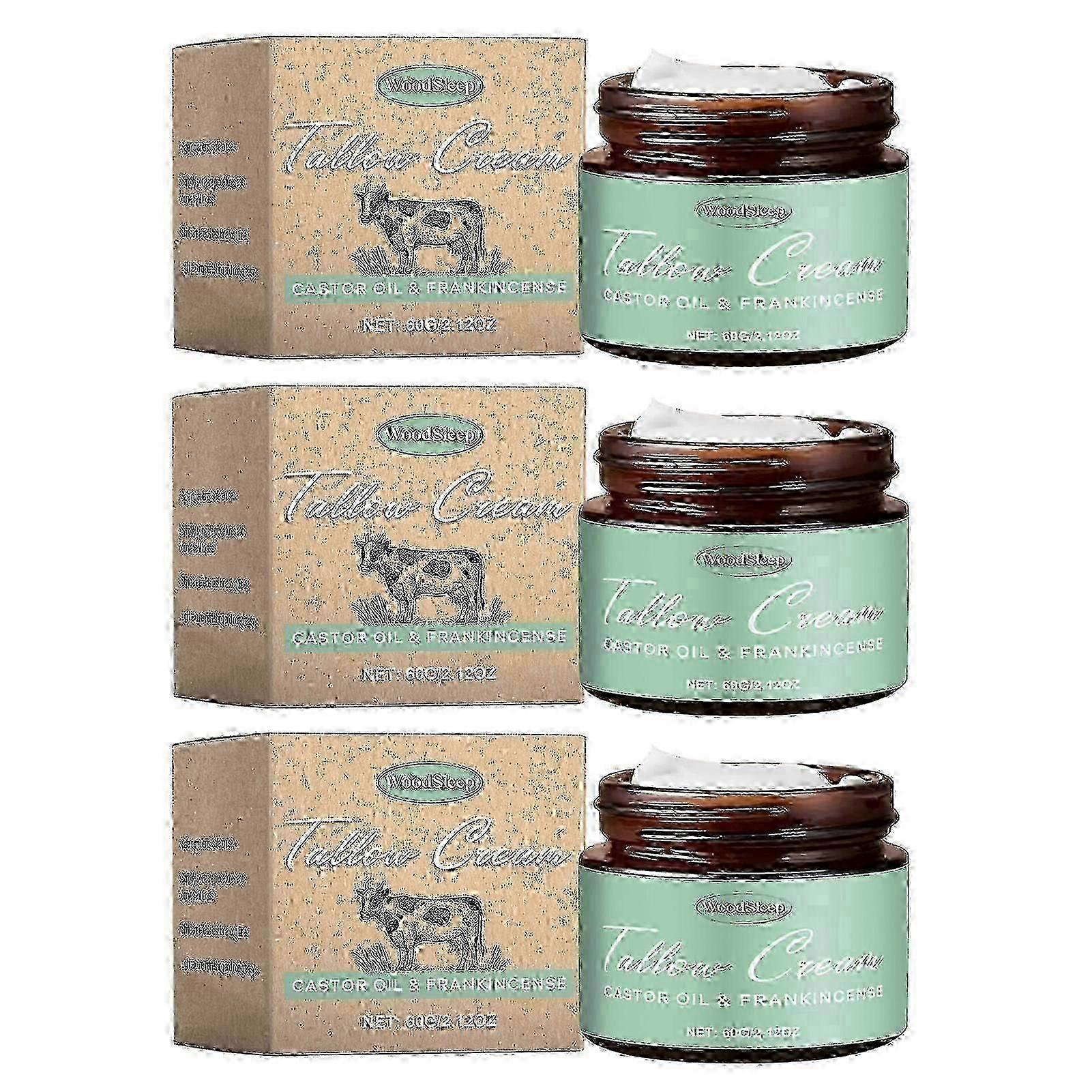 牧草飼育牛脂、フランキンセンスオイル、ヒマシ油配合、牛脂配合の肌用保湿剤