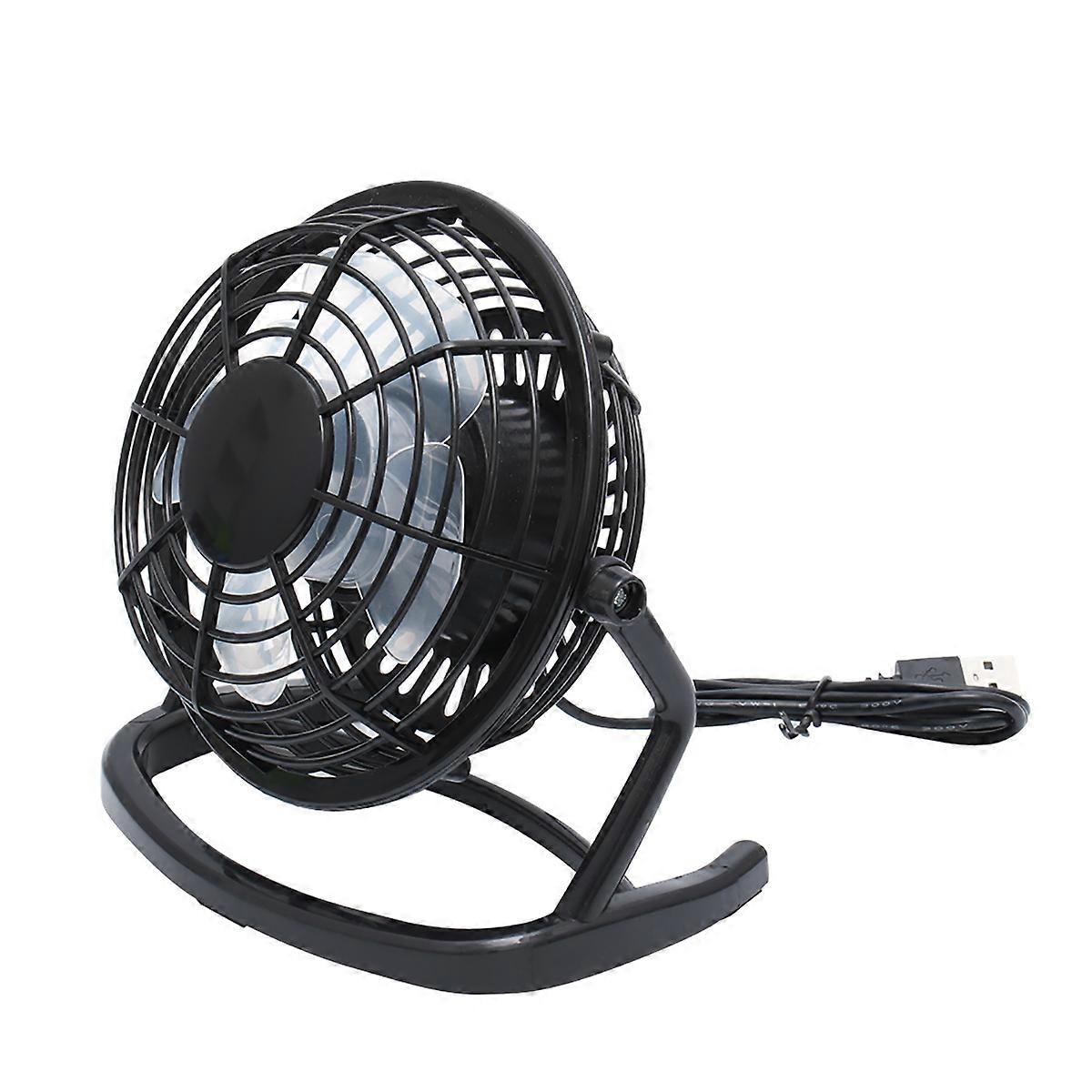 USB Portable Fan Black Rechargeable Mini Fan for Daily Use Lightweight Handheld and Desktop Size 6.5 Inch