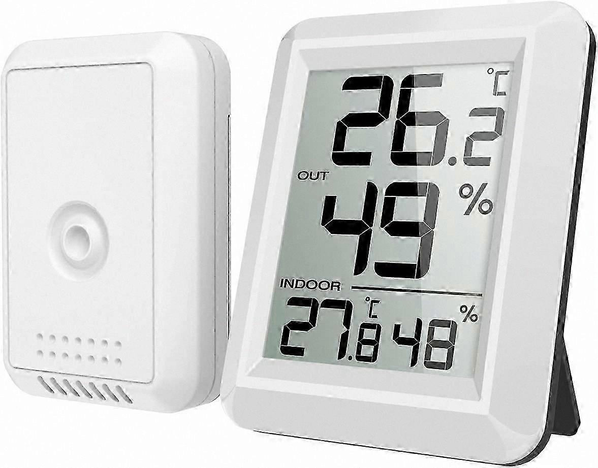 Large LCD Display Thermometer with Wireless Outdoor Sensor, Digital Hygrometer for Indoor and Outdoor Use