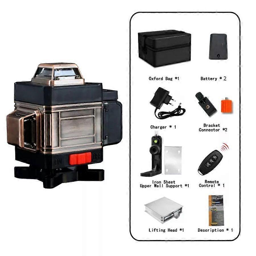Laser Level, 16 Lines Green Laser Level Self Leveling Tool, 160ft Green Beam Laser Level for Construction, Two 360 Vertical and Two 360 Horizontal Lin