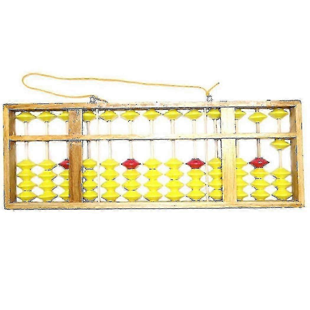 13 Column Chinese Wooden Abacus for Kids - Large Size Soroban Math Learning Tool with Hanger