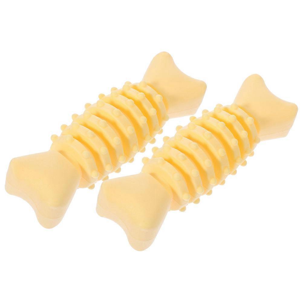 2pcs Safe Puppy Teething Toy Bone Shape Biting Toy Dog Molar Playthings Puppy Toy