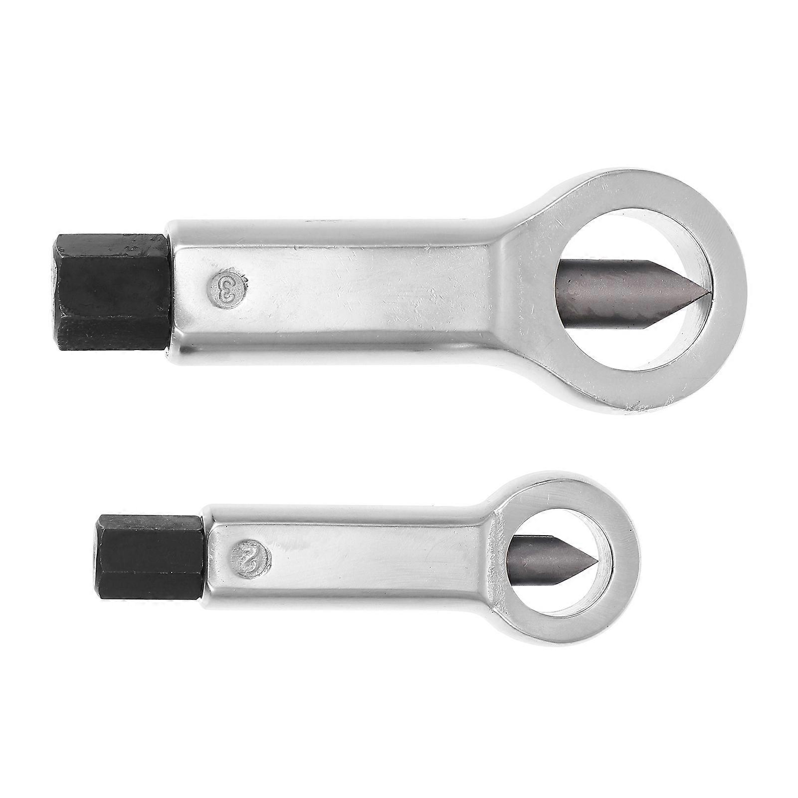 Heavy Duty Nut Splitter Tool Set 2Pcs Polished Rust-Proof Silver Nut Separation for Effective Maintenance and Repair