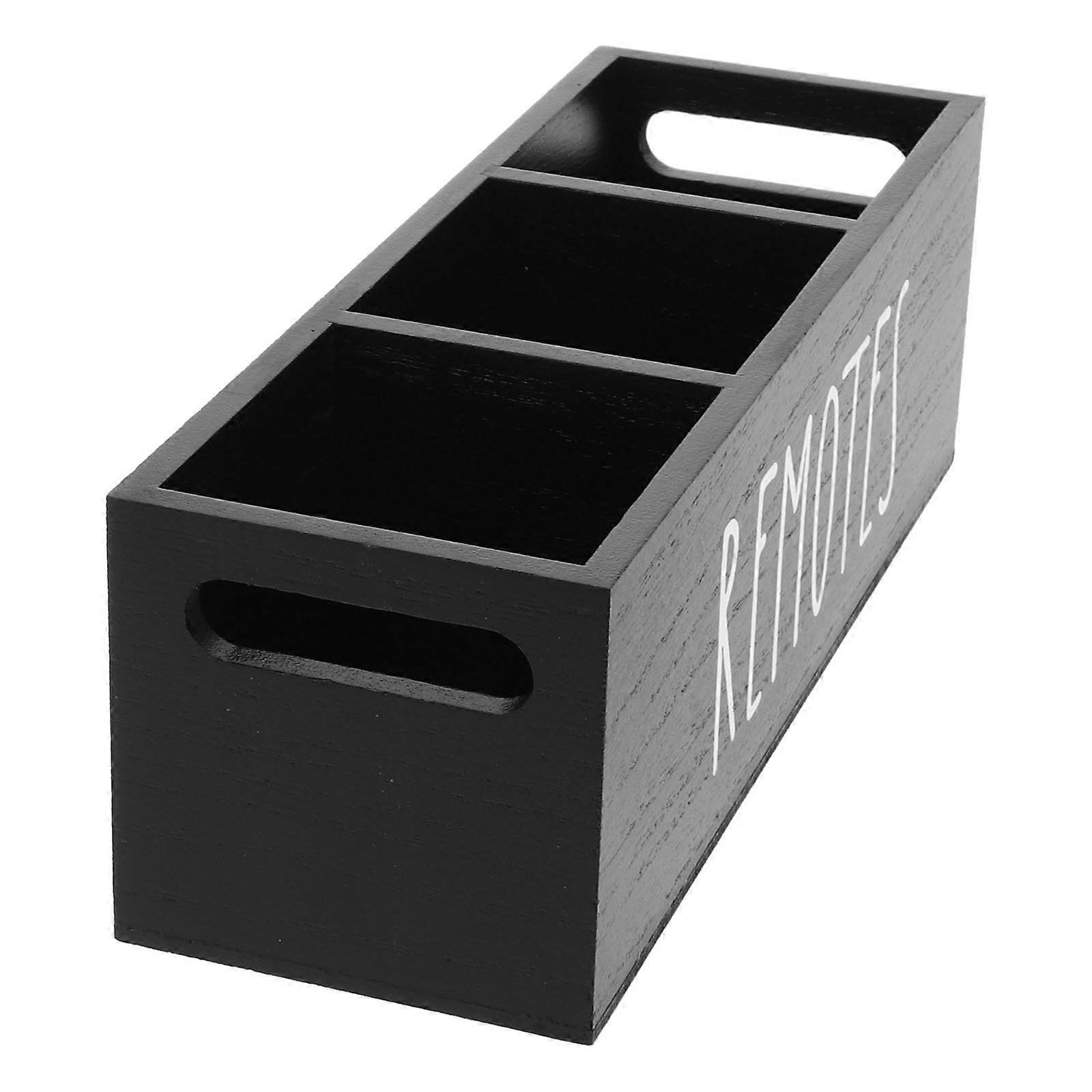 Rustic Organizer Wooden TV Remote Holder for Office Workers Spacesaving Solution in 25.50X8.60X8.60CM 1Pcs