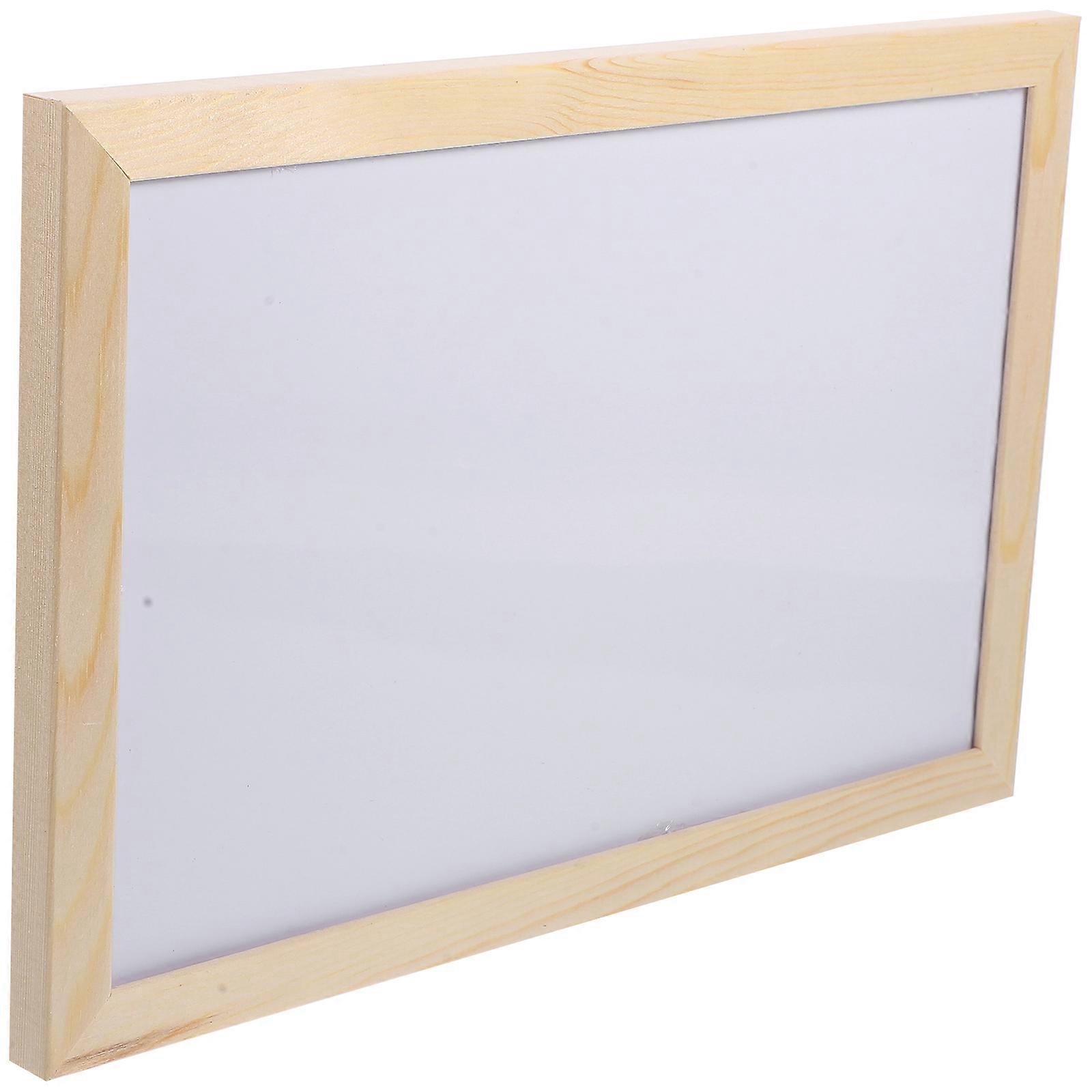White Wooden Message Board for Home Decor and Side Cork Bulletin Board 1 Set