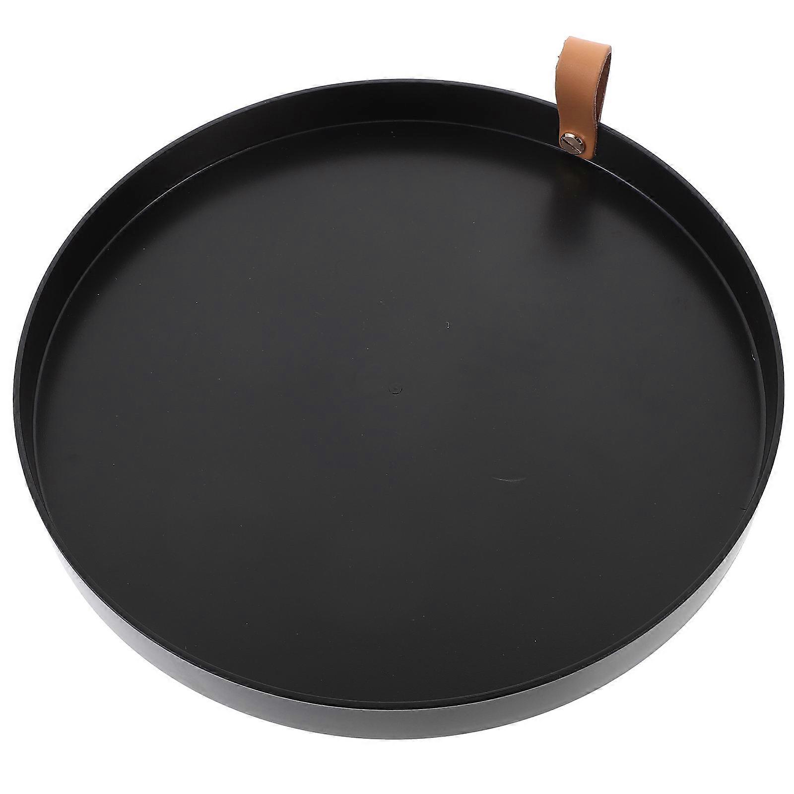 Round Handheld Serving Tray Household Storage Tray for Bathroom and Tabletop Essentials