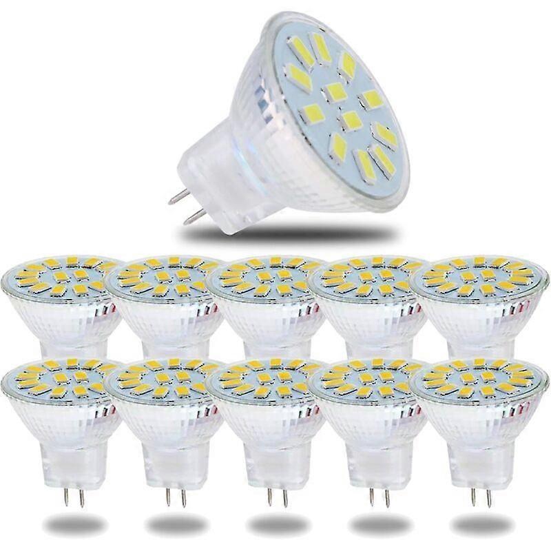 MR11 GU4 5W Cool White LED Bulbs, 6000K 600 Lumens LED Light Bulbs, Non-Dimmable, 120 Beam Angle, Pack of 10