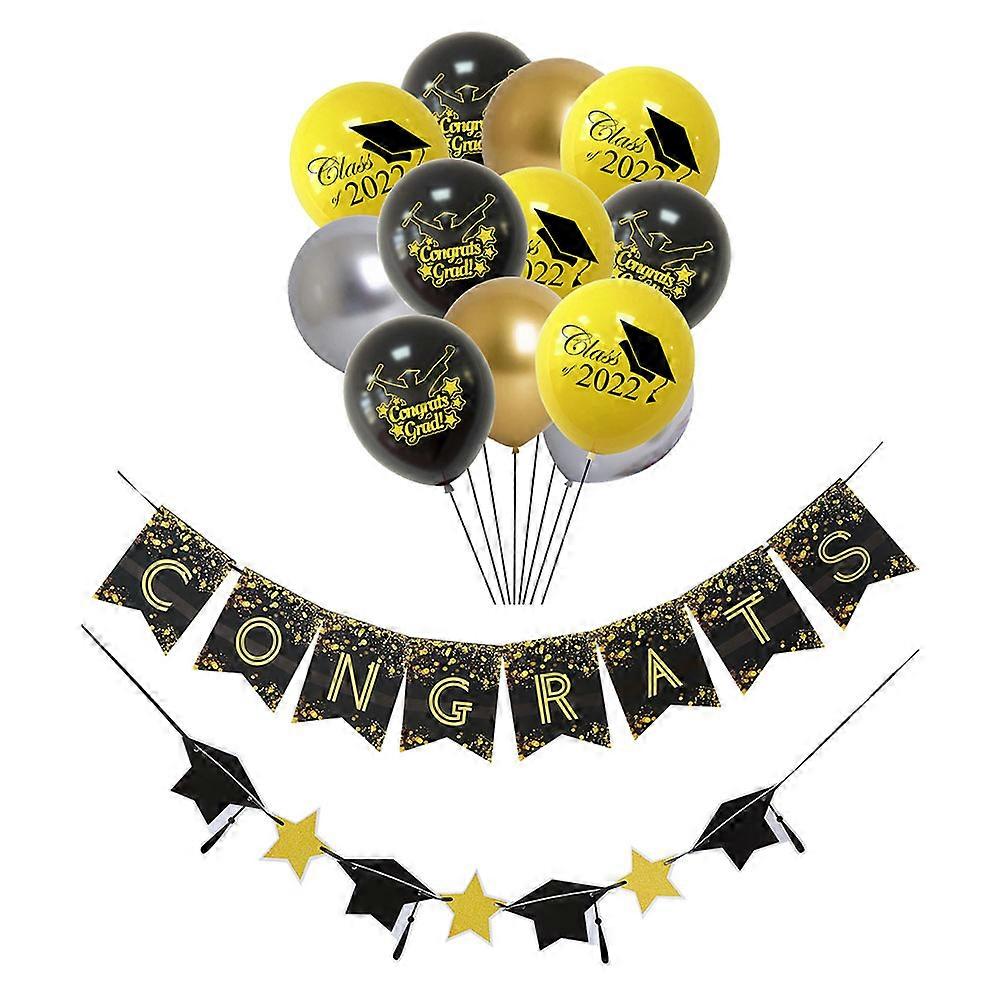 Graduation Season Party Supplies 1 Set Graduation Balloons Round Shape Assorted Layout Props