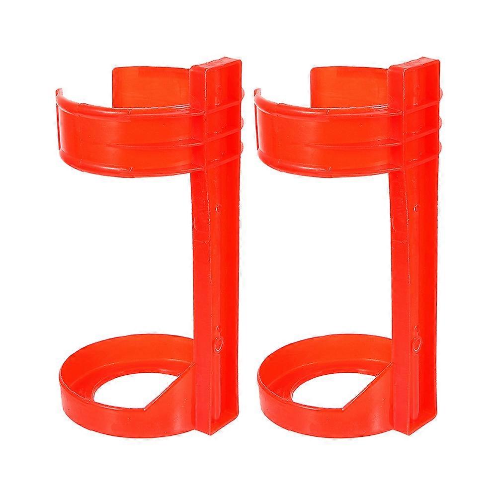 Fire Extinguisher Mount Bracket 2pcs Small Wall Mount Display Rack Plastic Holder for Office School Supplies Red