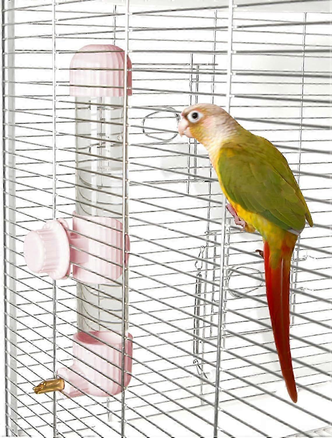 Automatic No Mess Bird Water Dispenser - Spring Valve Design, Leakproof Cage Drinker for Parakeets, Cockatiels, Budgies, Finch (280ml/220ml)