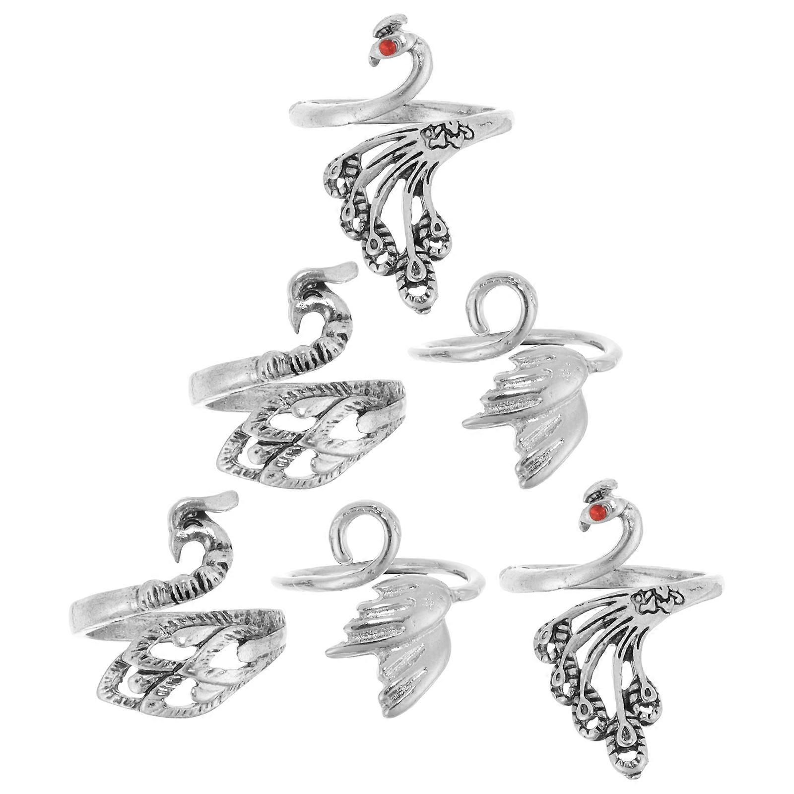 6pcs Crochet Rings, Adjustable Crochet Tension Ring Finger Open Rings Tension Yarn Holder Crochet Tension Loops Creative Shaped Knitting Rings For