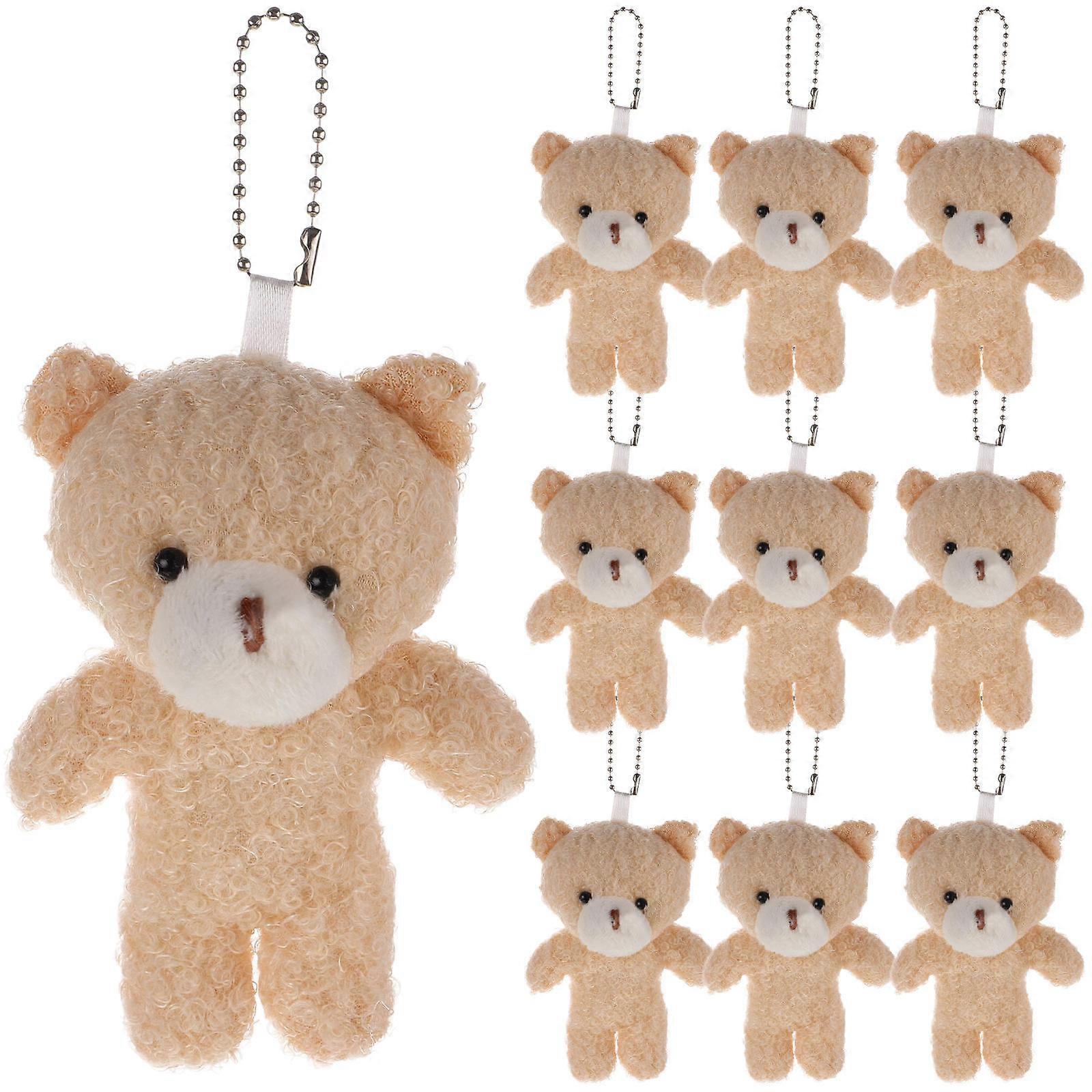Mini Bear Shape Stuffed Toy Keychain Accessories Personalization 10Pcs