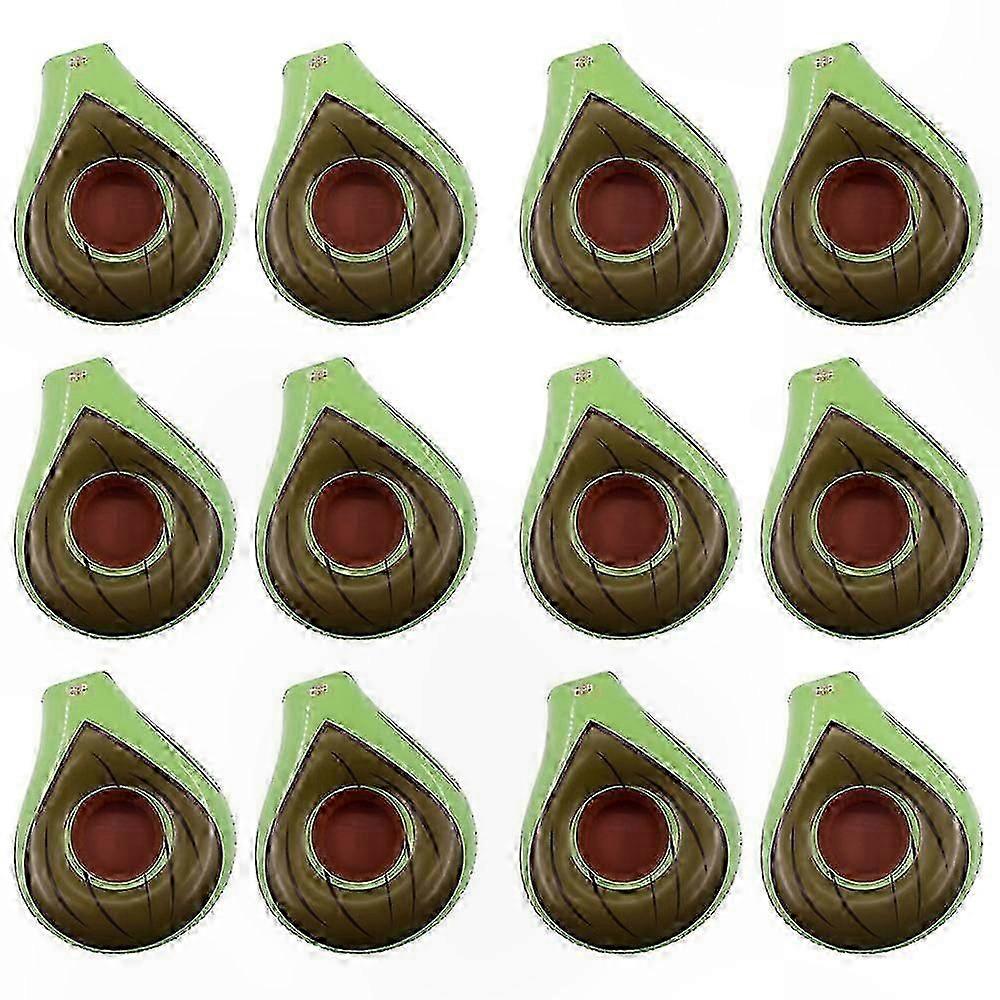 12-Pack Inflatable Avocado Coasters for Beach, Pool, and Bath Fun