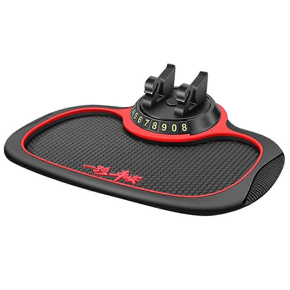 Car Dashboard Mat Non-Slip Phone Pad with 360 Degree Rotatable Mobile Holder, Rubber Pad for All Smartphones