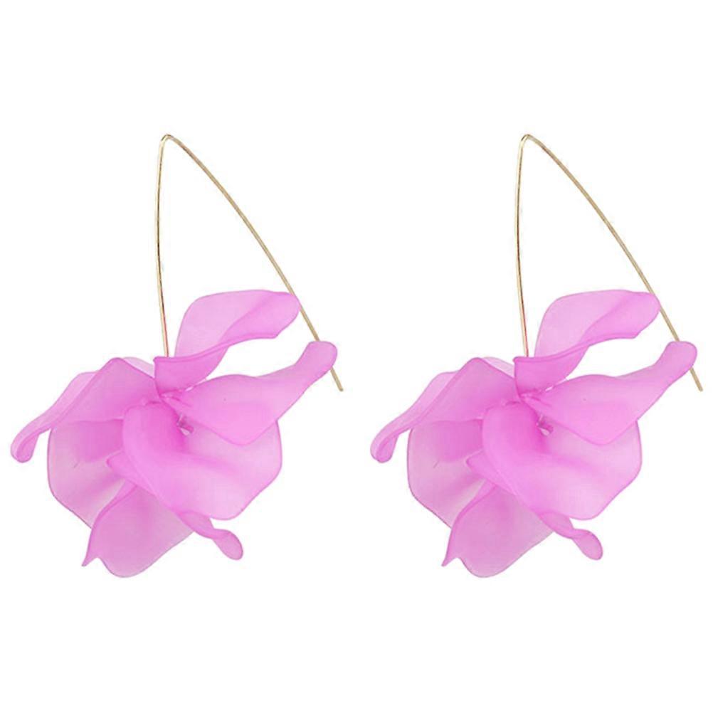 Flower Drop Earrings for Women in Violet Color Lightweight and Comfortable for Any Occasion 1 Pair