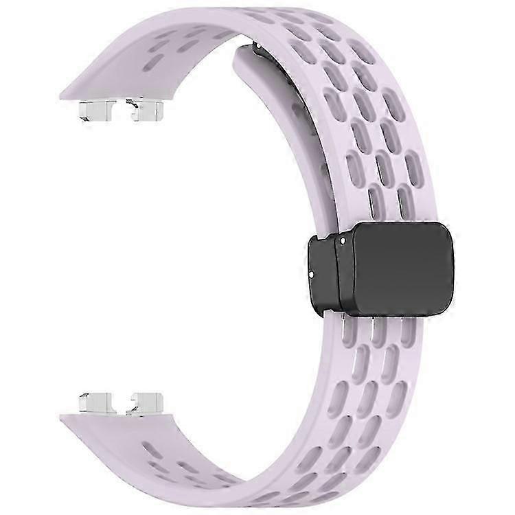 Silicone Watch Band Compatible For Huawei Band 10 / 10 NFC / 9 / 9 NFC / 8 / 8 NFC Holes Design Breathable Magnetic Buckle Strap