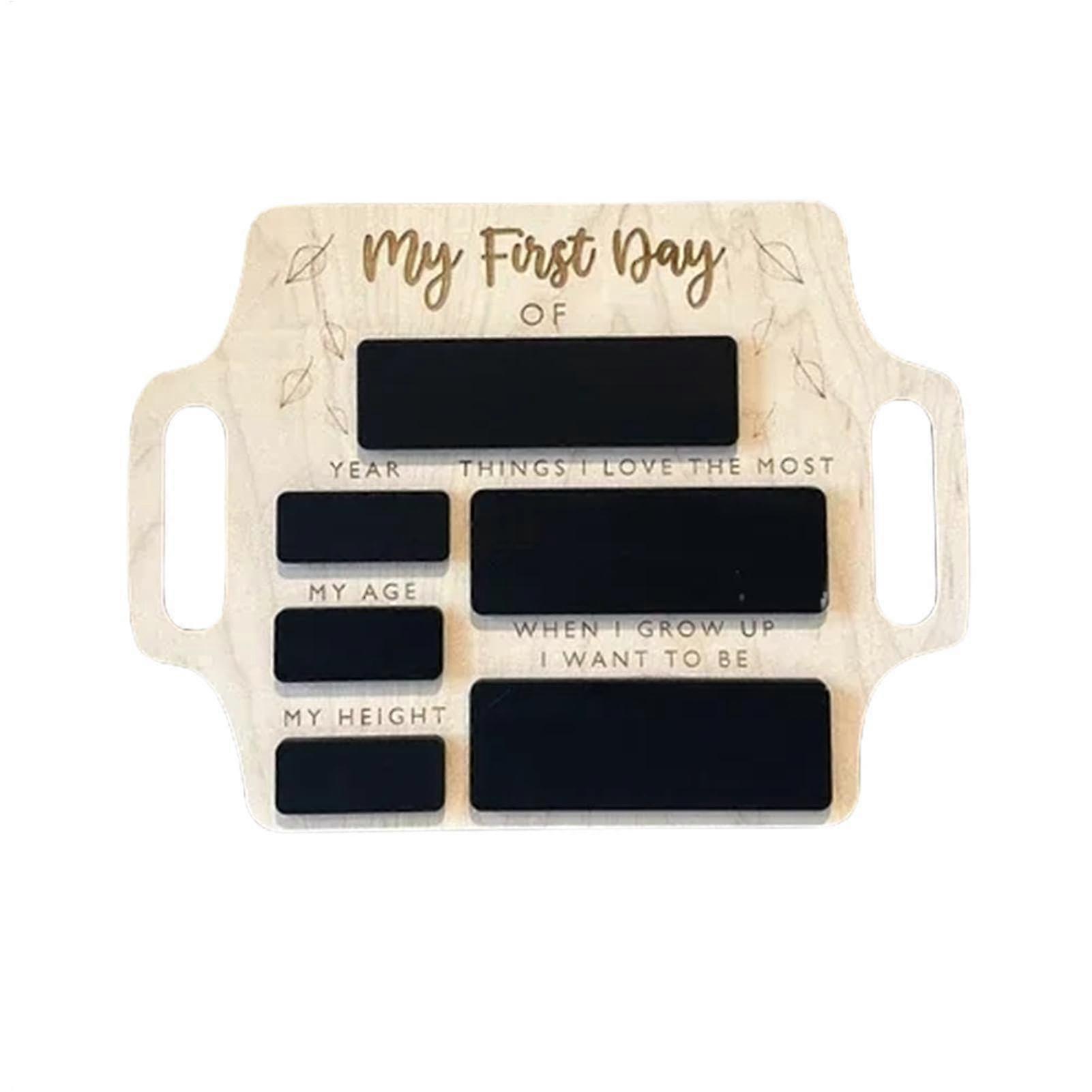 Reusable Wooden Chalkboard for First Day of School, 22.9 x 30.5 cm, Portable Sign with Handles